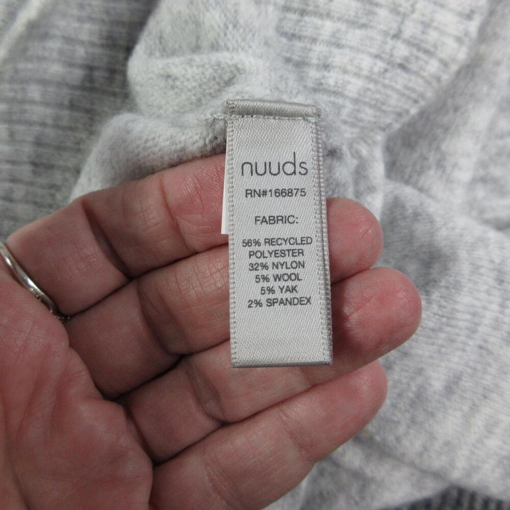 Nuuds Sweater Womens XS Gray Pullover Tight-Knit Stretch Relaxed Fit Crewneck - Picture 6 of 10